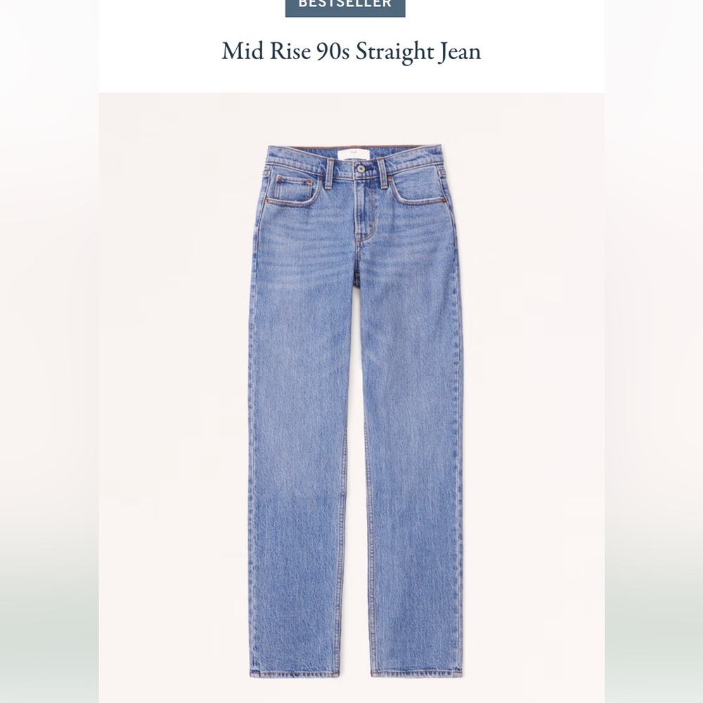 Abercrombie mid rise straight  jeans.
